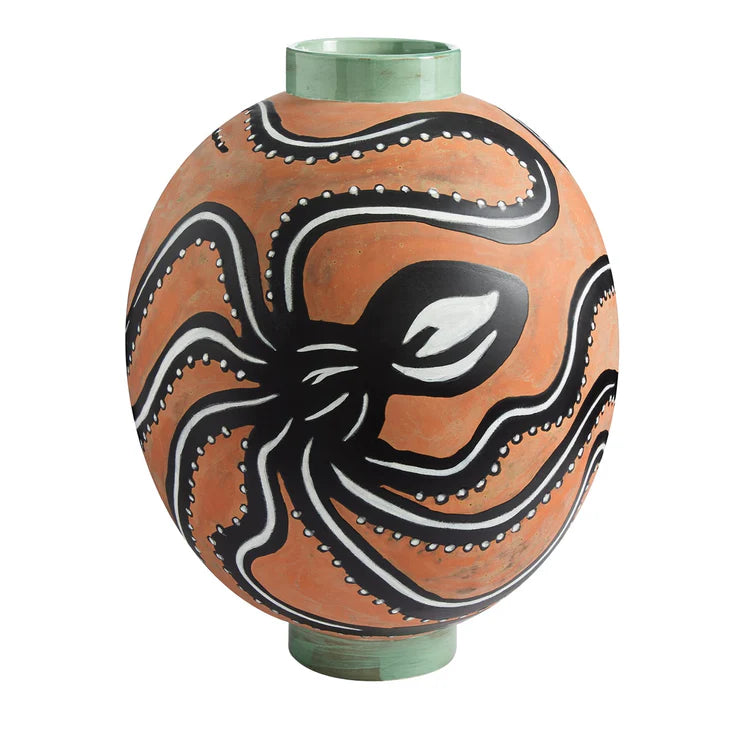 Futuriste Vase noir et orange