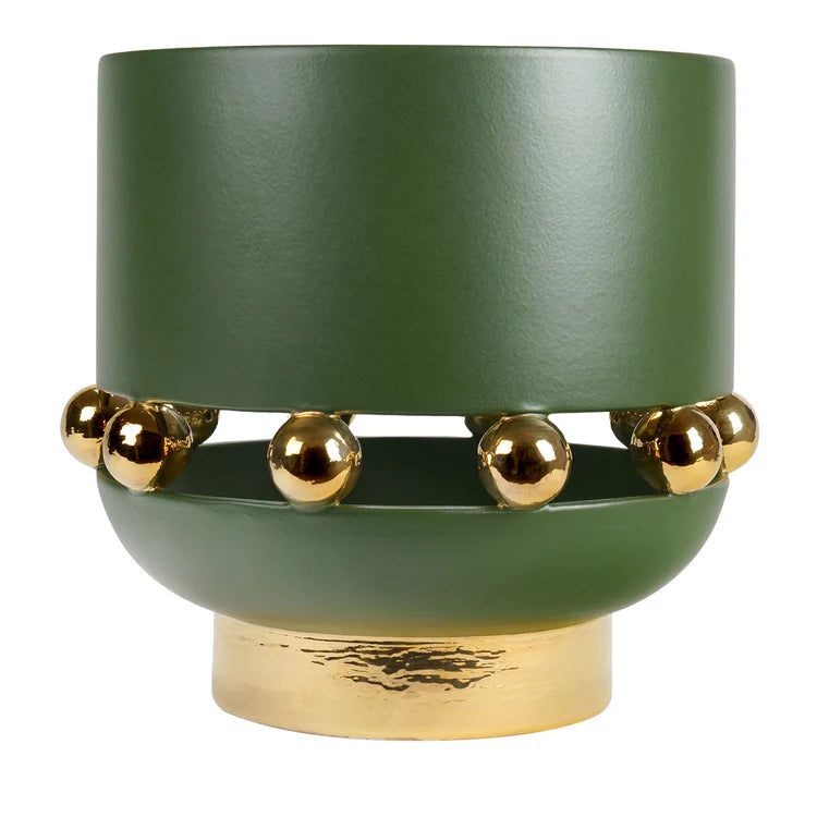 Vase Décoratif en Céramique Verte